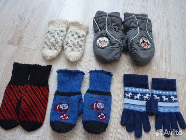 Варежки перчатки детские для мальчика 1-2г 3-6 лет