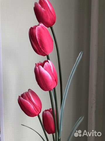 Искусственные цветы, тюльпаны, одной веткой