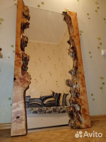 Зеркало из дерева лофт