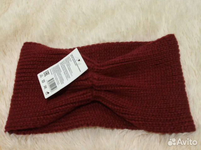 Новая вязаная бордовая повязка на голову