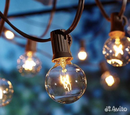 Гирлянда уличная ретро лофт эдисон 25 лампочек