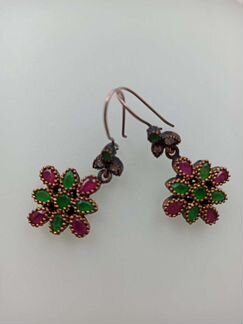 Серьги, кольца, браслет. Серебро, черчение, золоче