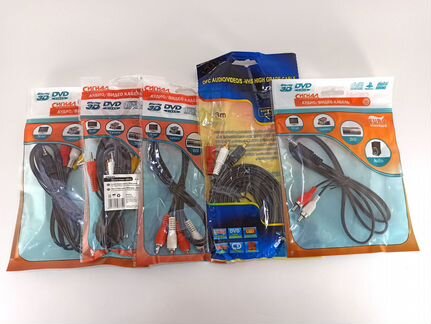 Кабель тюльпан RCA jack AUX в ассортименте