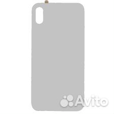 Задняя крышка для iPhone X (серебро) со стеклом ка