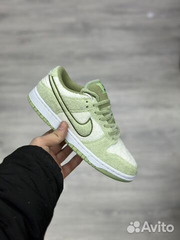 Кроссовки Nike Dunk Fleece салатовые женские
