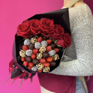 Клубничные букеты, клубника в шоколаде