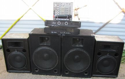 Колонки FA 2000W 4шт Pro Усилители Микшер Микрофон