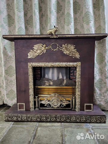 Каминный портал, бронза. Камин