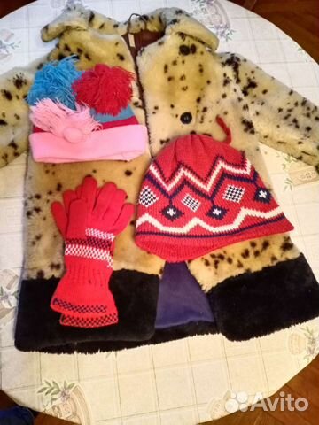 Зимний комплект СССР для девочки - шубка,шапка,пер