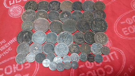 Лот царских редких медных монет(50шт)