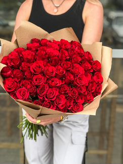 Букет из 51 красной розы 50 см
