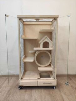 Клетка-витрина, вольер для шиншилл, дегу, белки, б