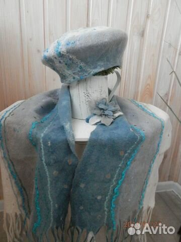 Шерстяные береты, палантины, шапки,варежки