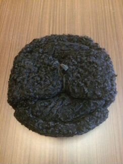 Мужская шапка-ушанка, черный каракуль, р.57-58