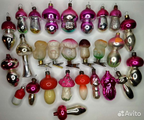 Ёлочные игрушки грибы СССР 28 шт