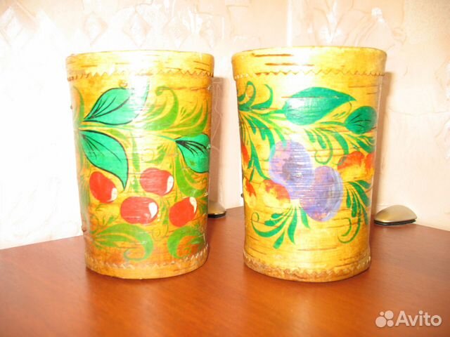 Кружки из бересты декоративные