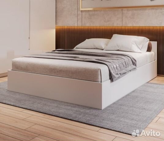 Кровать с матрасом 1,6м белая