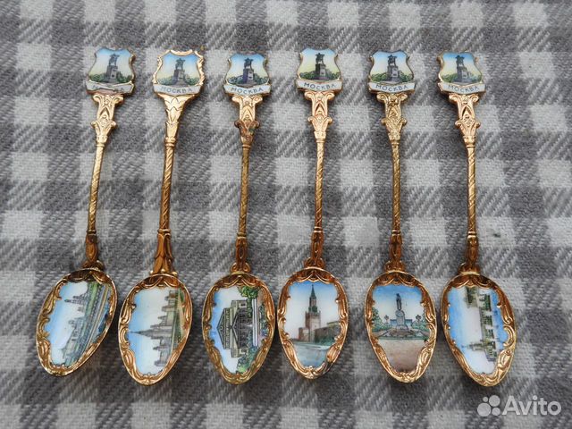 Ложки сувенирные с эмалью 