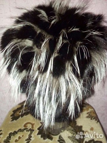 Шапка норковая вязаная
