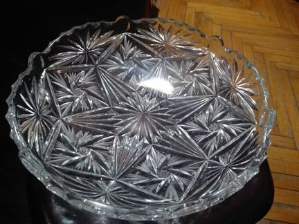 Ваза блюдо для фруктов 28 см хрусталь