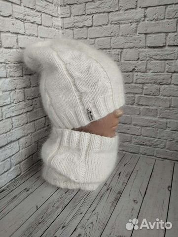 Шапка бини + снуд пух норки