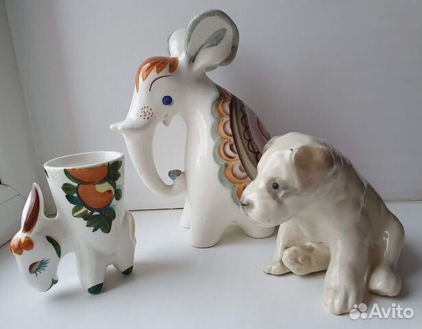Статуэтки мамонтенок щенок зик петух лфз дымка