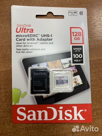Карта памяти Microsdxc Sandisk Ultra 128 gb