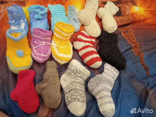 Носки вязаные детские, пинетки