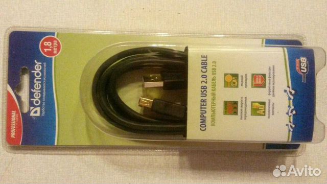 Компьютерный кабель USB 2.0; 1.8 метра