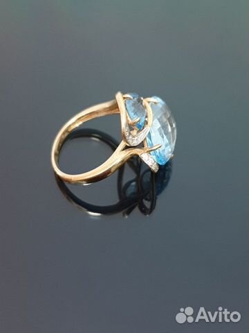 Комплект сережек и кольцо с камнями 585пр (Id9956)