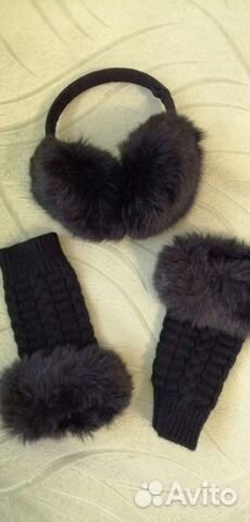 Комплект наушники и митенки