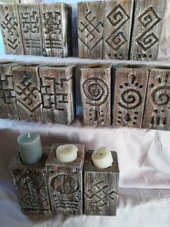 Подсвечники. Дерево, резьба