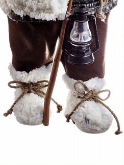 64см Дед Мороз в сером свитере и белом жилете