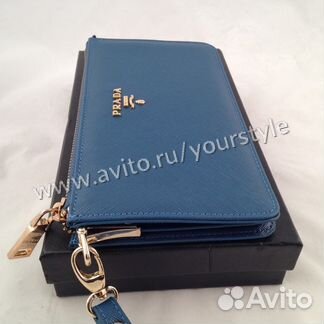 Женский кожаный кошелек, клатч Prada арт. 198