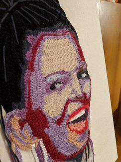Картина вязаный портрет в стиле Бенкси