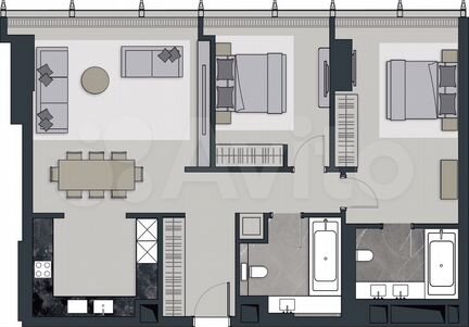 1-к квартира, 48 м², 58/79 эт.