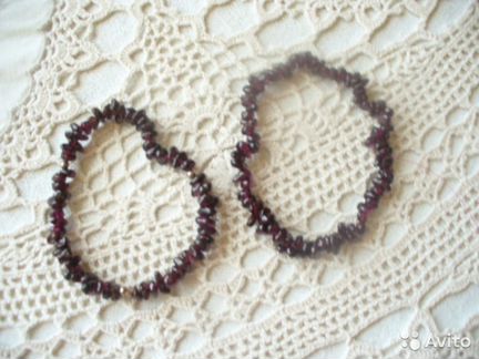 Бусы и браслет из граната