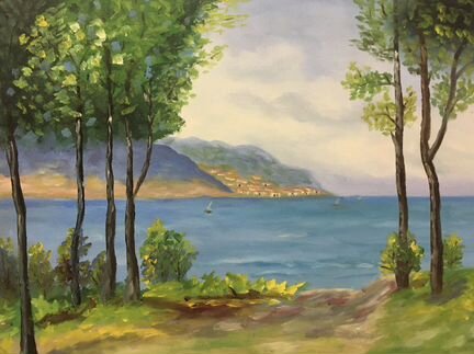 Картина маслом холст на картоне размер 30х40