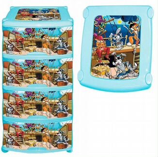 Комод детский пластиковый Флибустьеры 4 секции