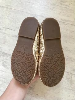 Золотые балетки Zara 24 размер