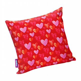 Декоративная подушка Сердечки Цвет: Красный (29х29)