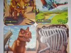 Карточки Динозавры.Номера 4,7,8,16-скелет.Цена