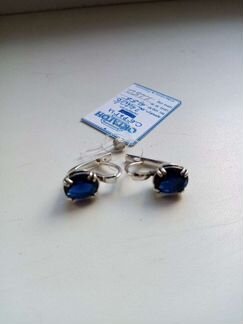 Серьги из серебра 925 пробы с шпинелью 2420
