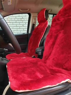 Накидка меховая стриженная красная