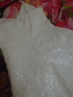 Шикарное белое платье вечернее свадебное размер S