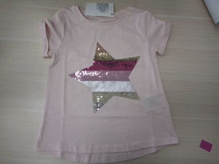 H&M Футболка с пайетками размеры 98/104, 110, 92