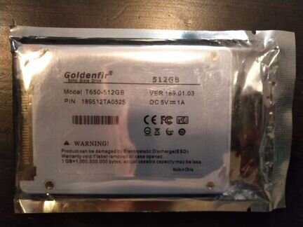 Новые ssd диски 512gb KingDian & Goldenfir