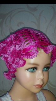 Ажурные шапочки.Ручное вязание