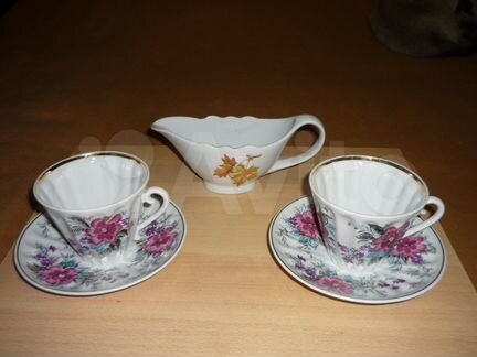 Чашка с блюдцем.лфз Соусник.Дулево