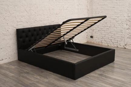 Кровать с матрасом экокожа подъемный механизм